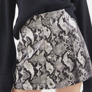 UO Siren Snake Print Button-Front mini skirt